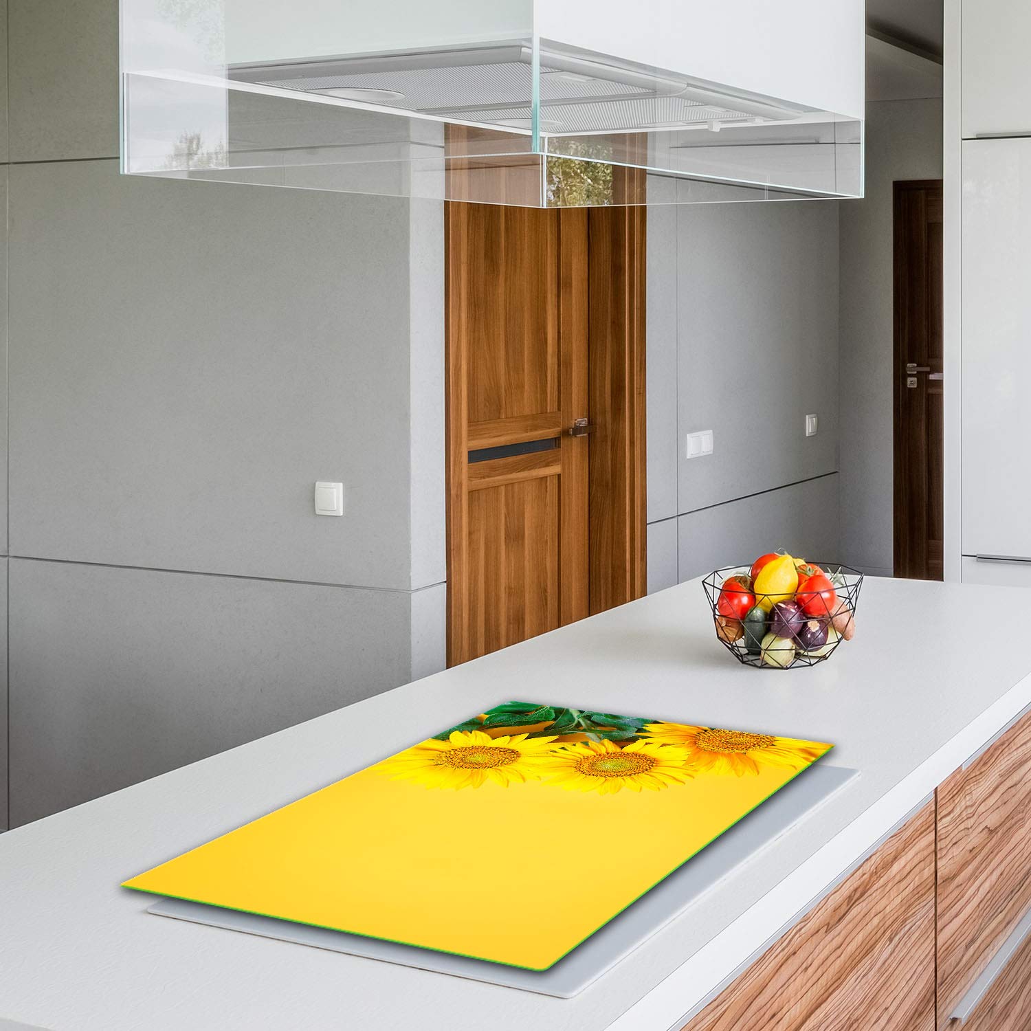 Copri Piano Cottura Induzione Fiori - Piastra Coprente per Piano Cottura - Paraspruzzi da Cucina