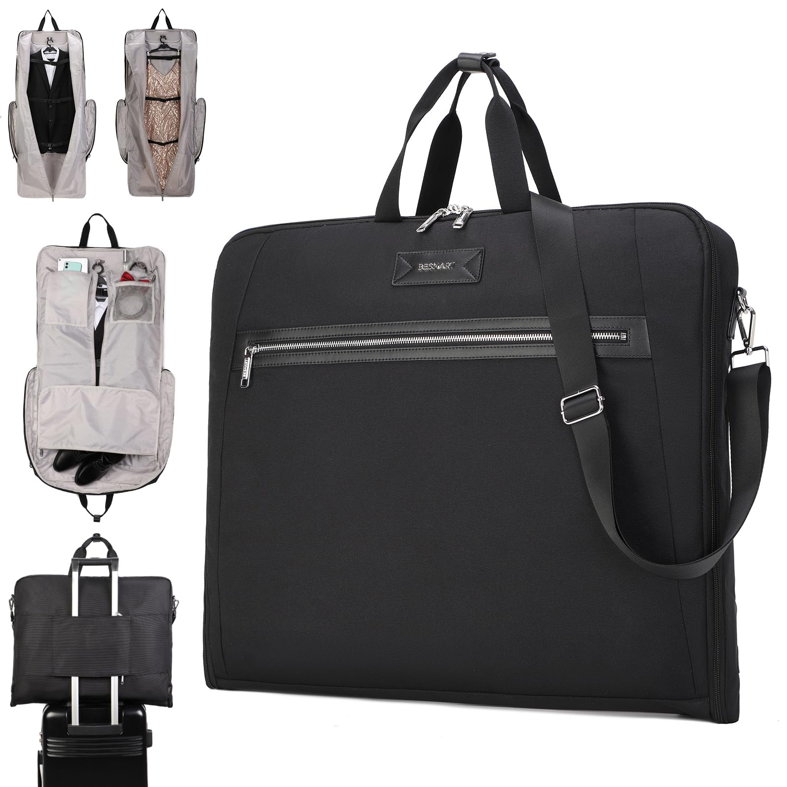 BE SMART Waterproof Foldable Garment Bags for Travel 51 Large Travel Hanging Bags for Clothes Carry on Suit
