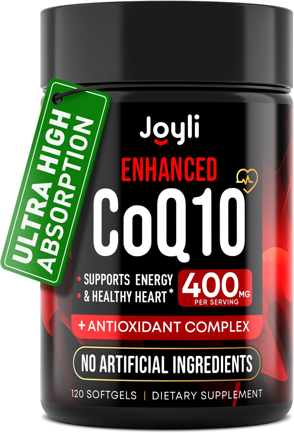 CoQ10 400mg Softgels - High Absorption Co Q10, 400mg Softgels for Heart Health & Energy Production - Enhanced Co Q 10 Supplement with Antioxidants and Flaxseed Oil - CoQ10 400 mg per Serving