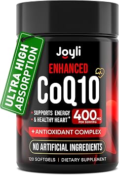 CoQ10 400mg Softgels - High Absorption Co Q10, 400mg Softgels for Heart Health & Energy Production - Enhanced Co Q 10 Supplement with Antioxidants and Flaxseed Oil - CoQ10 400 mg per Serving