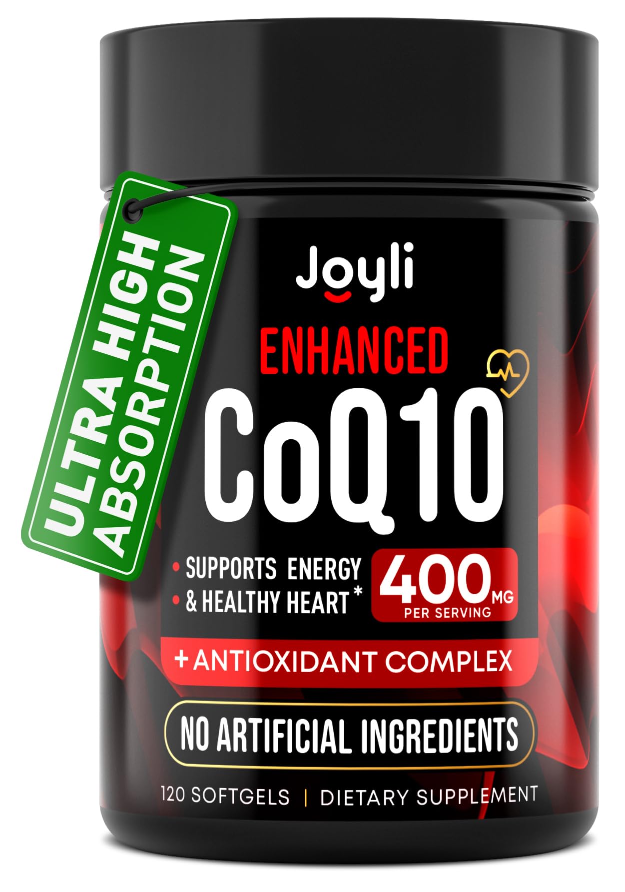 CoQ10 400mg Softgels - High Absorption Co Q10, 400mg Softgels for Heart Health & Energy Production - Enhanced Co Q 10 Supplement with Antioxidants and Flaxseed Oil - CoQ10 400 mg per Serving