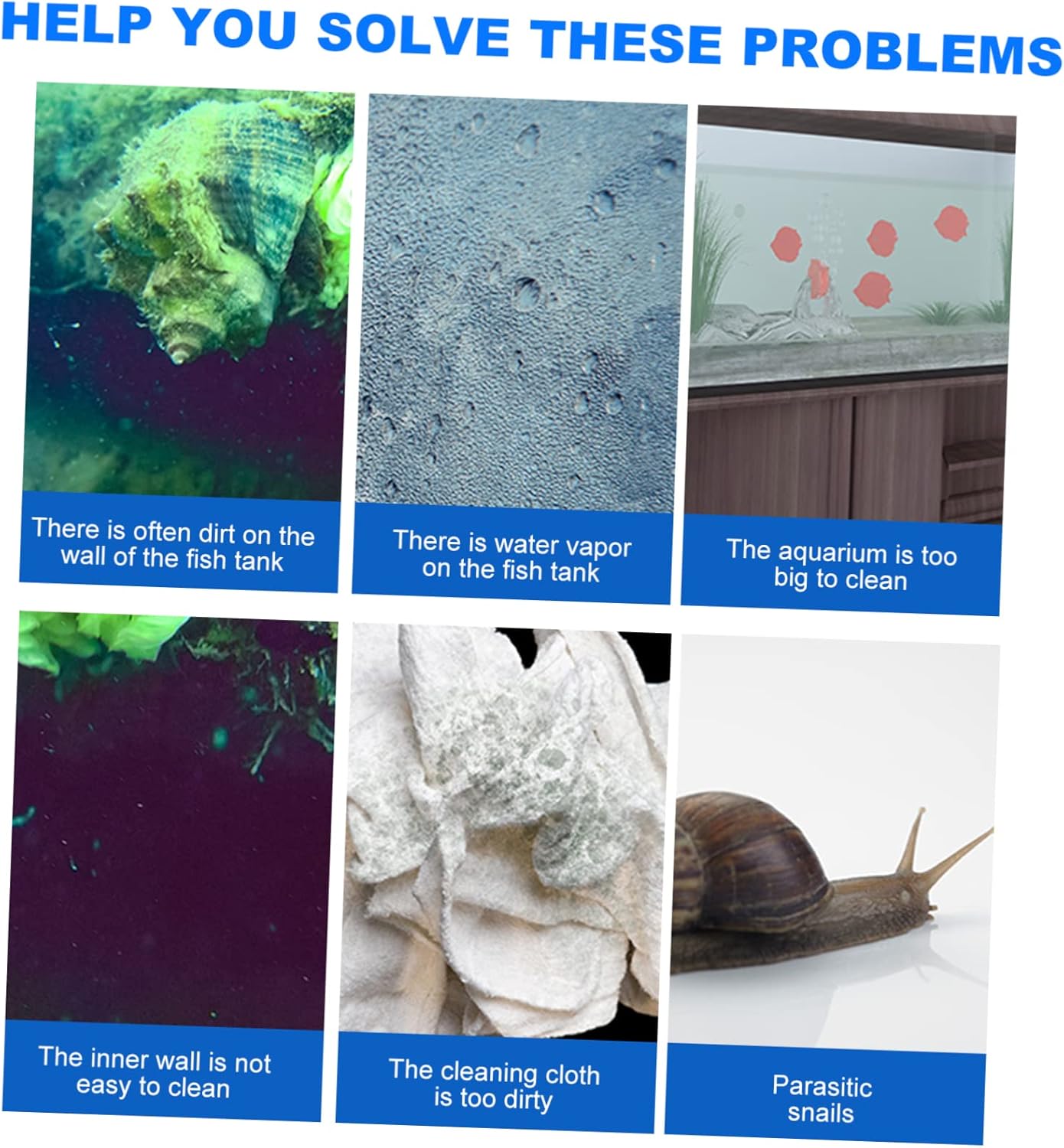 VANZACK 2 Pack Telescopic Sponge Brush Set Aquarium Cleaning Tool Long Handle Triangle Head Easy Access Fish Tank Cleaner