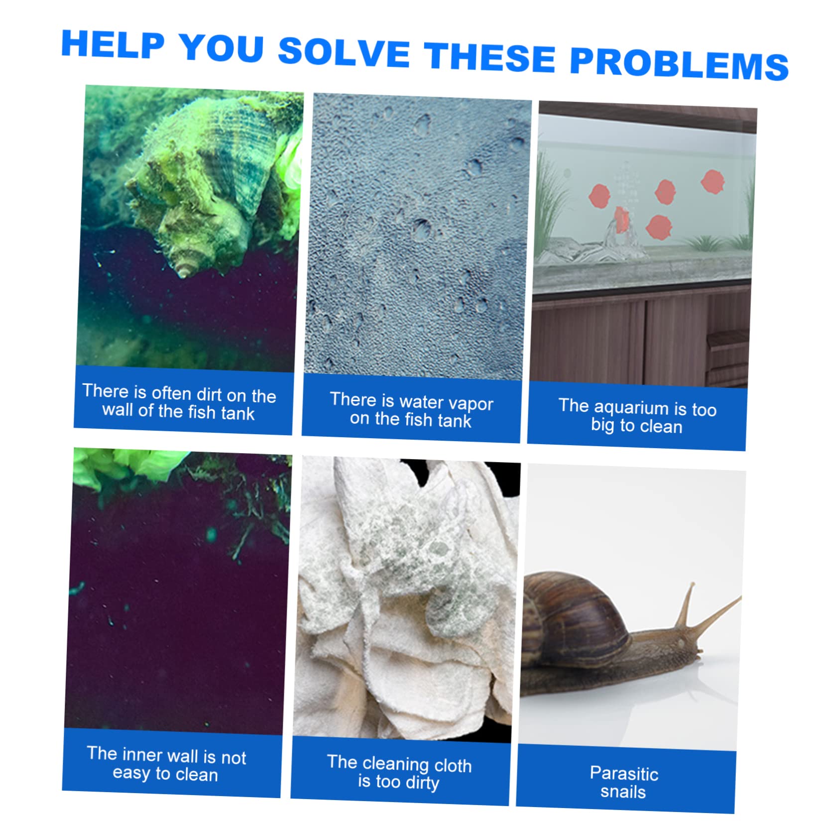 VANZACK 2 Pack Telescopic Sponge Brush Set Aquarium Cleaning Tool Long Handle Triangle Head Easy Access Fish Tank Cleaner