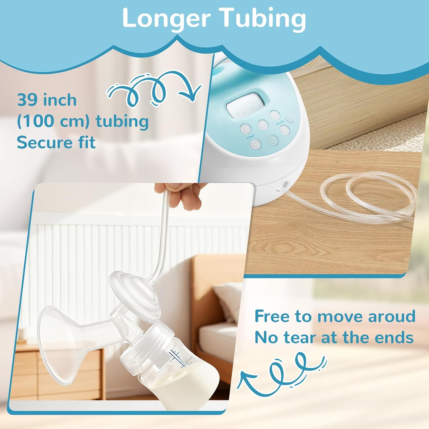 Breast Pump Parts Compatible with Spectra, Replace Duckbill Valve Tube Backflow Protector Membrane for Spectra S1 S2 9 Plus Breastpump