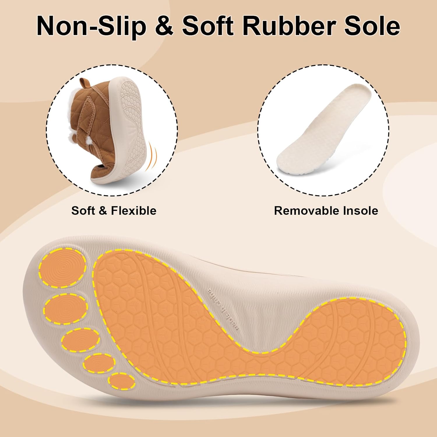 Spesoul Winter Boots for Women Waterproof Snow Boots Fuzzy Zero Drop Winter Shoes Slip On Ankle Booties for Outdoor Walking - Image 6