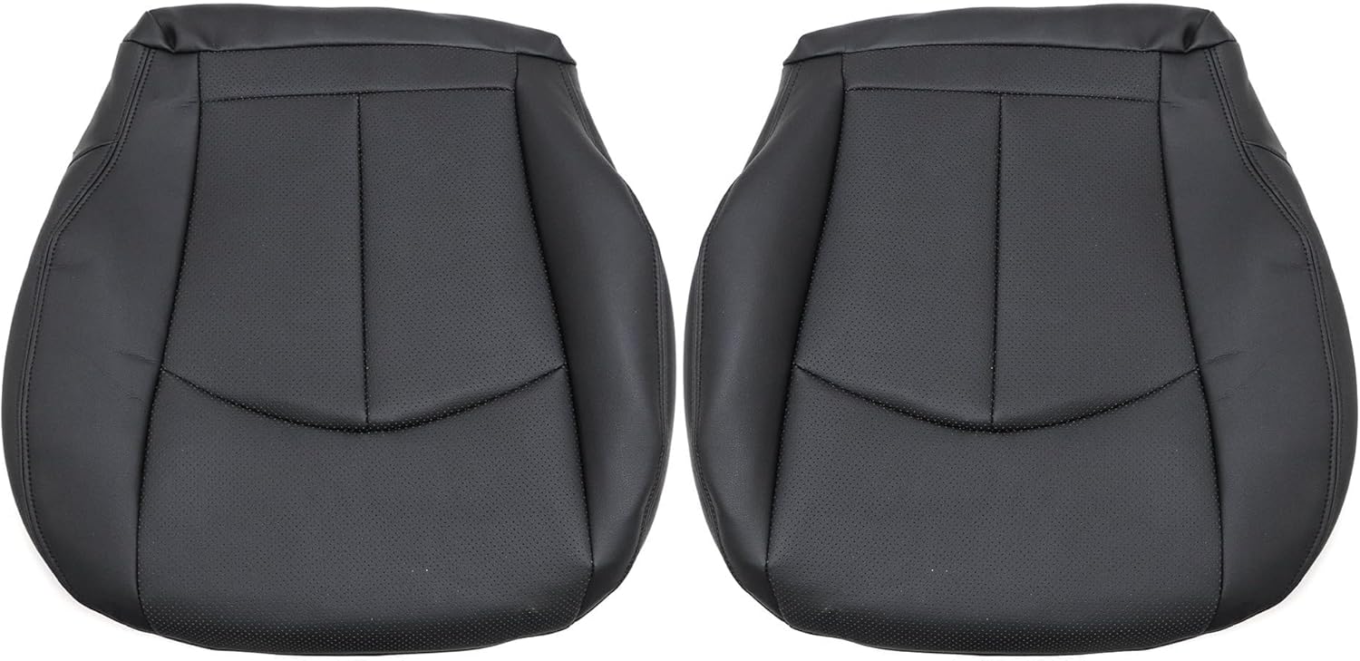 GXARTS Front Driver & Passenger Side Bottom Replacement Leather Seat Covers Black Compatible with Mercedes Benz E63 E280 E300 E320 E350 E500 E550 2003 2004 2005 2006 2007 2008 2009