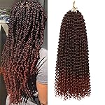 Passion Twist Hair 18Inch Water Wave Crochet Hair for Passion Twist Crochet Hair Long Bohemian Braiding Hair 6 Packs Braiding Passion Twist Braids Synthetic Hair Extensions (18 Inch, 1B/350)