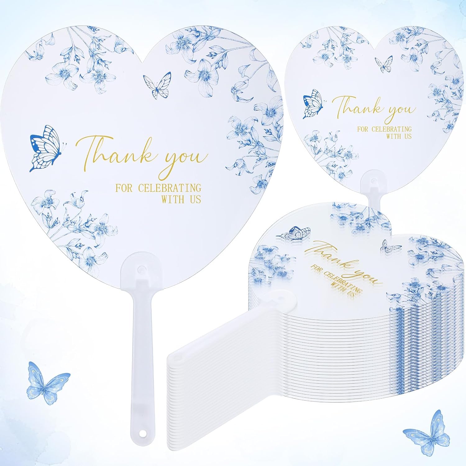 50 Pcs Wedding Hand Fans Clear Wedding Favors Fans for Guests Bulk Thank You Acrylic Handheld Favor for wedding Gift