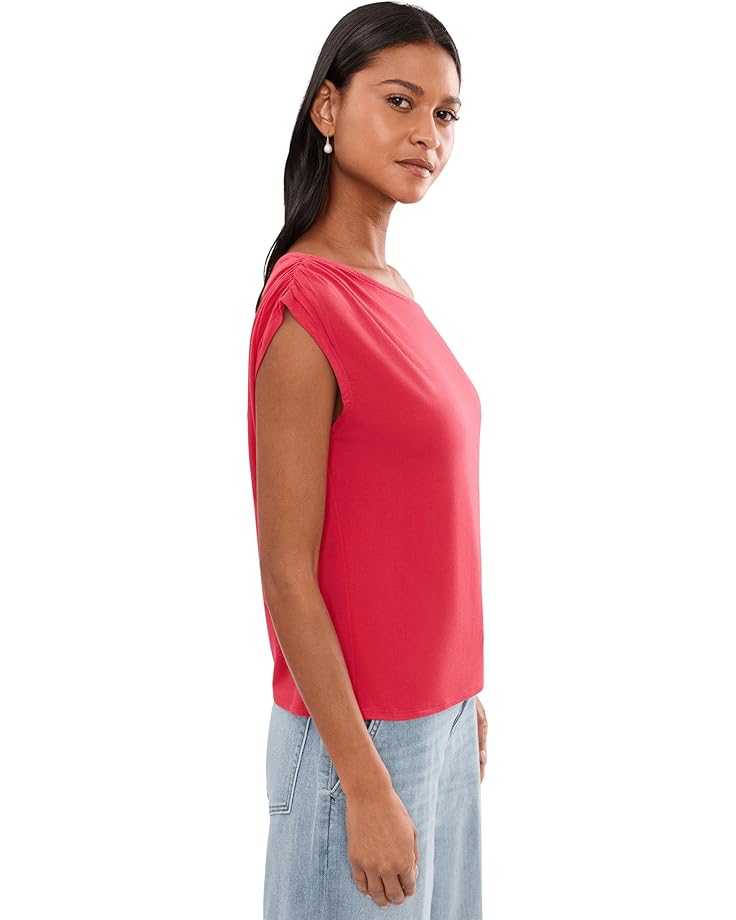 Liverpool Los Angeles Petite Short Sleeve Asymmetric Off-Shoulder Knit Top - #3 of 5