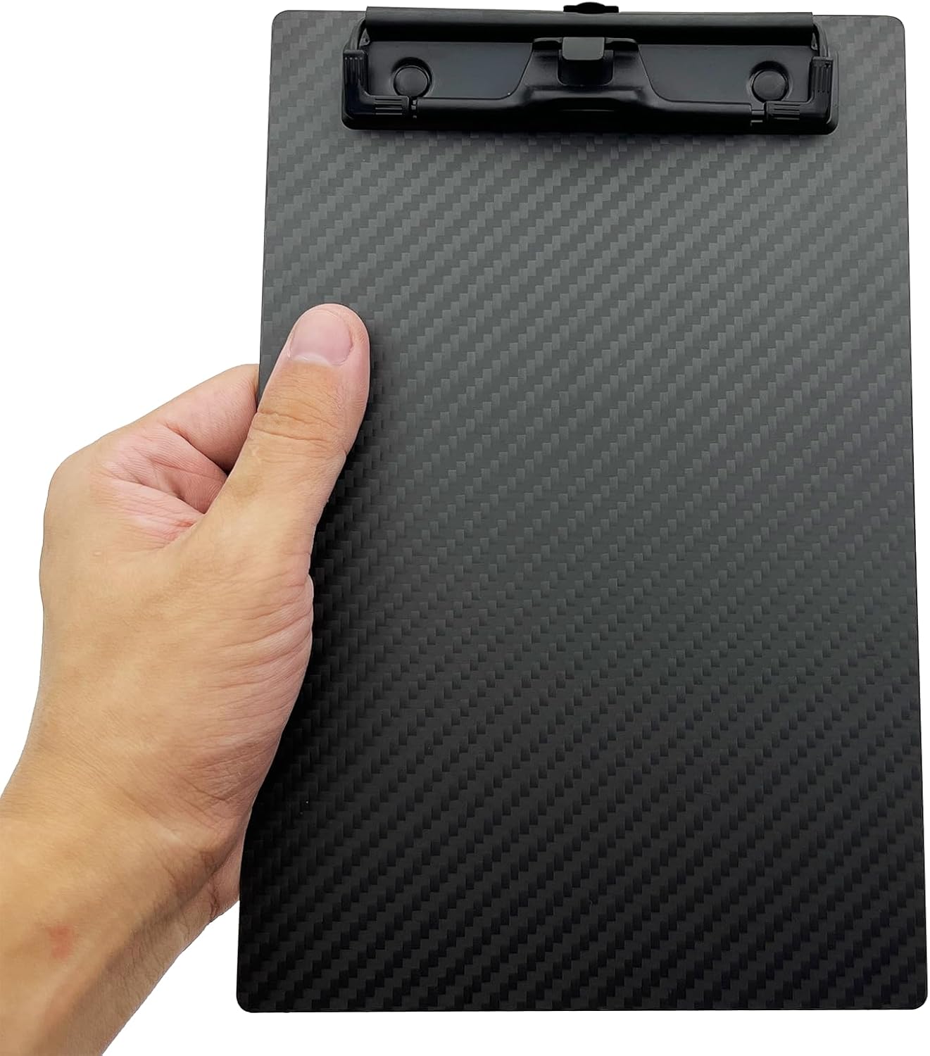 6.1 * 9.3 * 0.06inch A5 Half Letter Small Size Super Hard&Portable Carbon Fiber Clipboard with Hook&Pen Holder,Strong Low Profile Clip,Dry Carbon Clip Board,Writing Board,Note pad