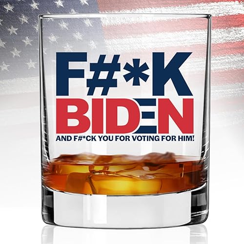 Miniatura 3 de Vaso de whisky F#* Biden And F#* You For Voting For Him  Divertido regalo anti Joe Biden  Regalo para los amantes de Donald Trump  Vaso de whisky