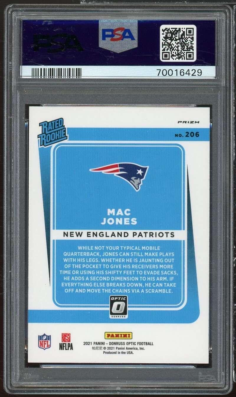Mac Jones Rookie Card 2021 Donruss Optic Holo #206 PSA 9 - Unsigned Football Cards