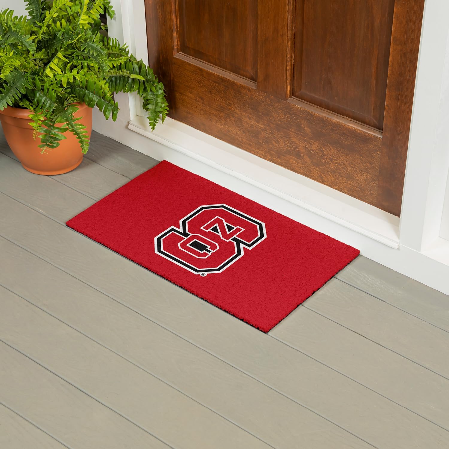 Team Sports America NCAA North Carolina State University Sports Doormat | Indoor Outdoor Entrance | 28 x 16 Inches | Non-Slip Front Door Mats | Official Licensed | Sports Fans Entryway Welcome Rug