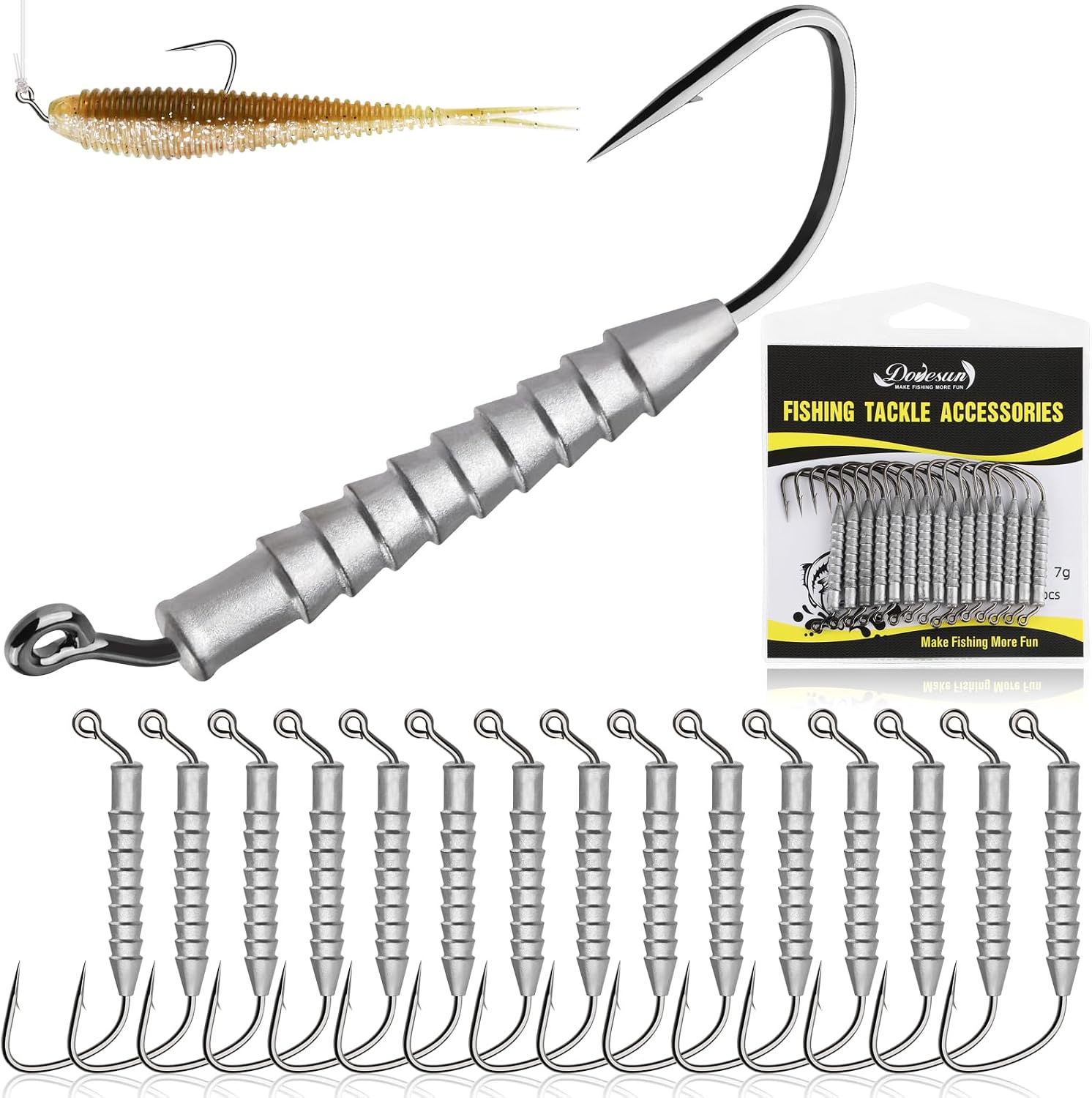15PCS Hover Rig Jighead Swimbait Jig Heads for Bass Fishing Bass Hooks 1/0 3/0 5/0 Hover Strolling Rig Kit Fishing Jig Heads 1/16OZ 1/8OZ 1/4OZ