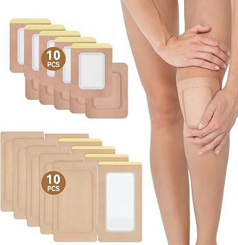 10Pcs Patches for Liver, Stomach, Belly Button, 11.8"x6.3", Disposable Self-Adhesive | 10Pcs Castor Oil Pack Wrap, 5.1"*3.9"
