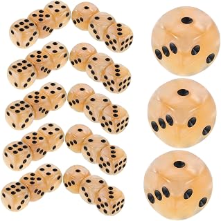 50pcs Acrylic Round Corner Dice Portable Game Dice for Board Games Math Teaching Classroom Accessories Family Party Tools