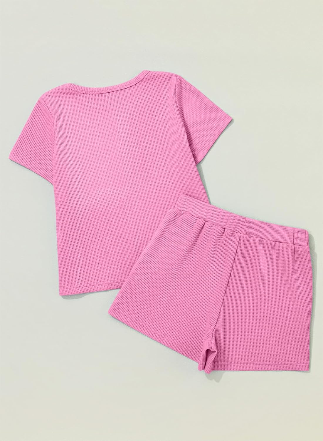 blibean Girls Summer Clothes Sets Kids Waffle Colorblock Outfits Size 6-15 Years - Image 6