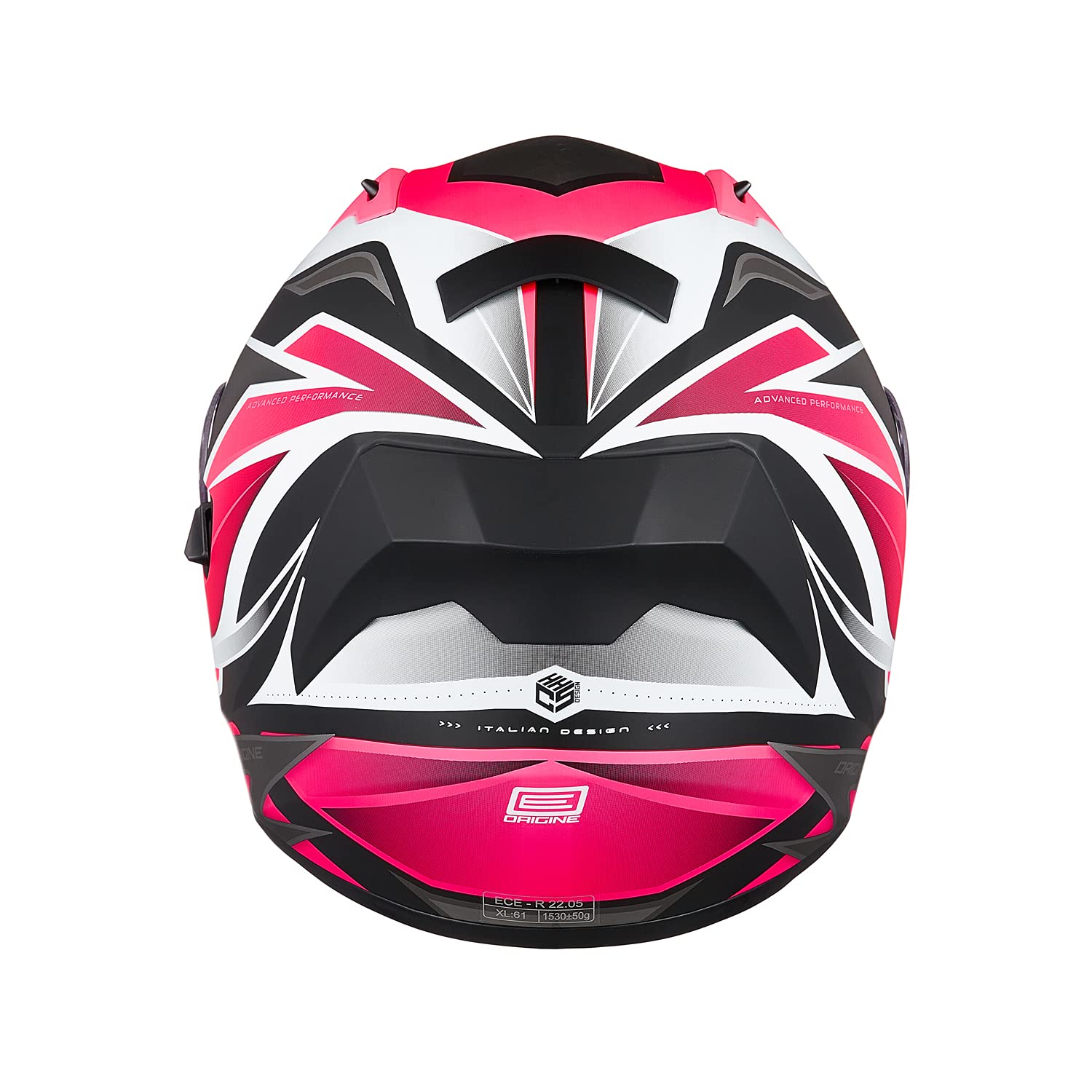 ORIGINE Casco Integral de Moto ECE Homologado con Visera (Revolution Fluo Fuxia-White-blk Matt, XS)