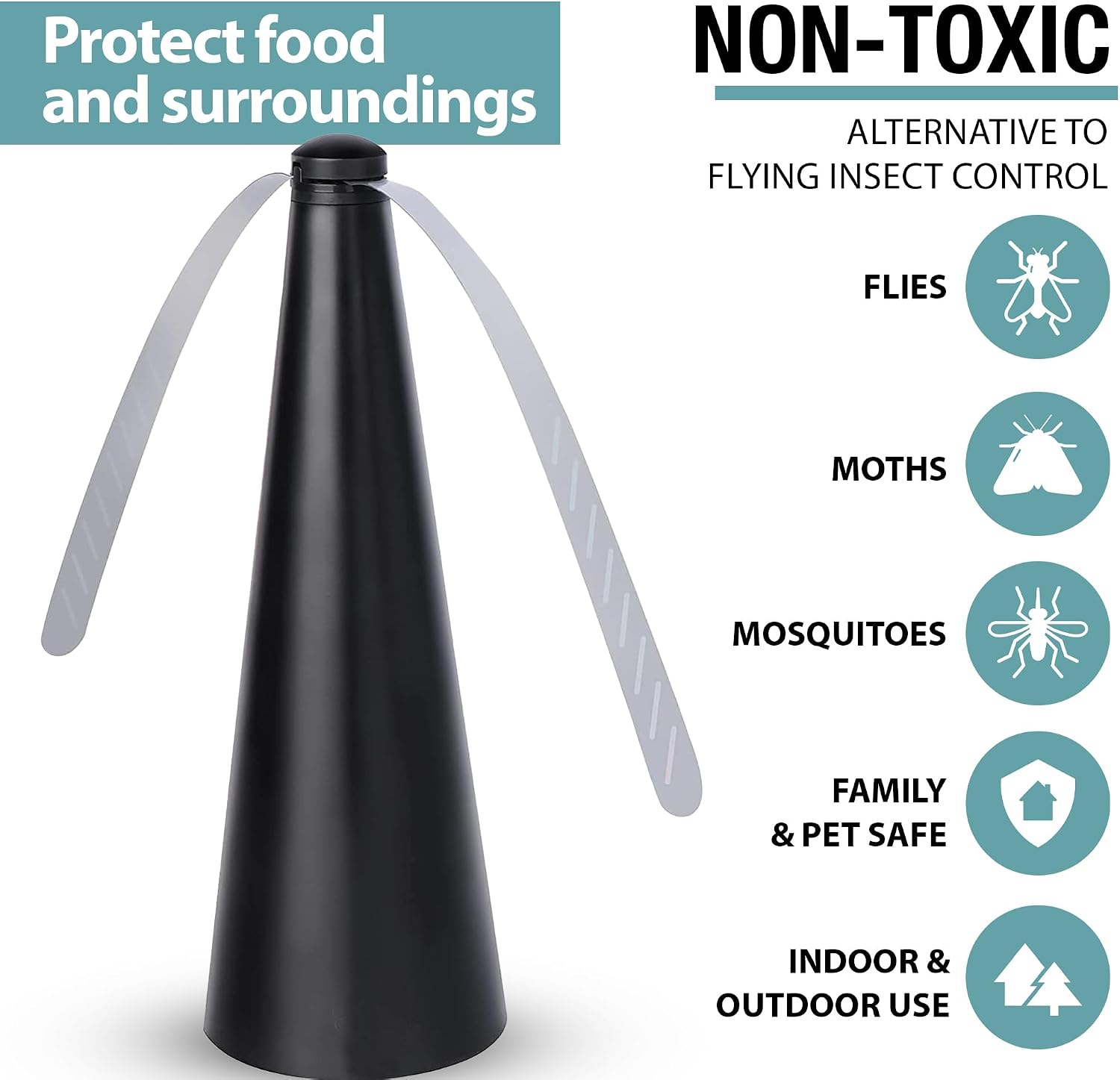 Brookstone Battery-Powered Insect Repelling Fan 2 Pack - Portable Mosquito & Fly Repellent - Safe & Chemical-Free Bug Protection for Outdoor Activities