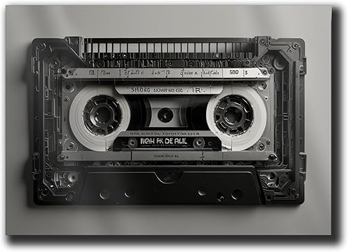90s Retro Music Wall Decor Vintage Cassette Tapes Picture Wall Art Black and White Room Aesthetic Wall Decor- Wall Art, Print