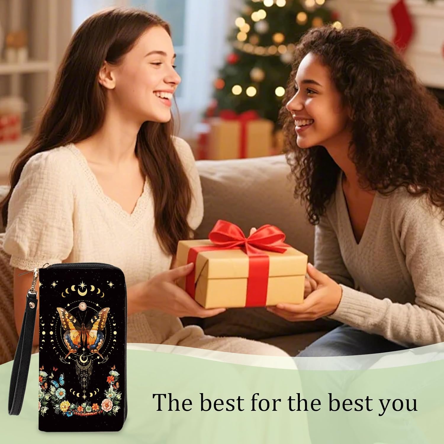 Butterfly Wallet Gifts for Women, Small Slim PU Leather Sky Constellation Womens Wallet with Zipper, Credit Card Holder Wallets, Wristlet Wallets for Girls Women Mom Anniversary Birthday Present - Image 9