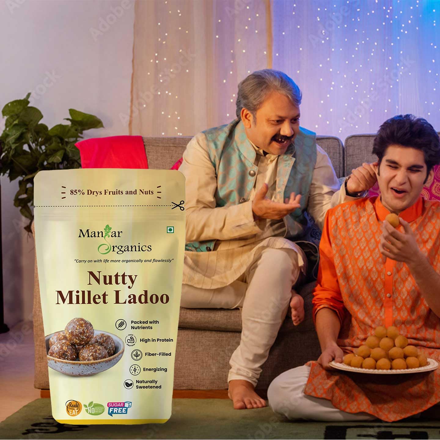 ManHar Organics Millet Nutty Ladoo 150g - Healthy, Guilt-Free Snack | Made with Dry Fruits & Jaggery, No Added Sugar | Rich in Fiber & Nutrients | Energy Booster | Keto-Friendly | Gluten-Free 2