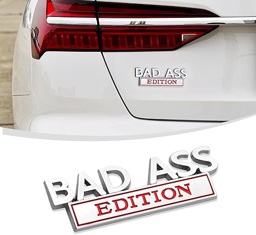 Pack-1 - Calcomanía de guardabarros 3D para automóvil, emblema de edición Bad Ass, accesorios para automóvil para puerta trasera, parrilla