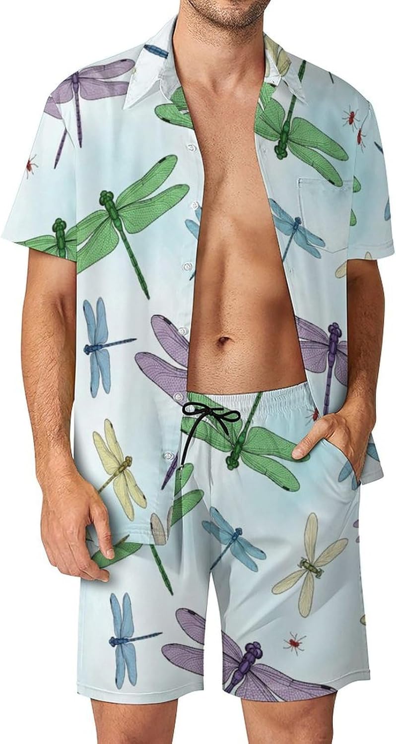Men's Beach Vacation Outfits, Summer Breathable Hawaiian Sets Comfortable Quick Dry Tracksuits