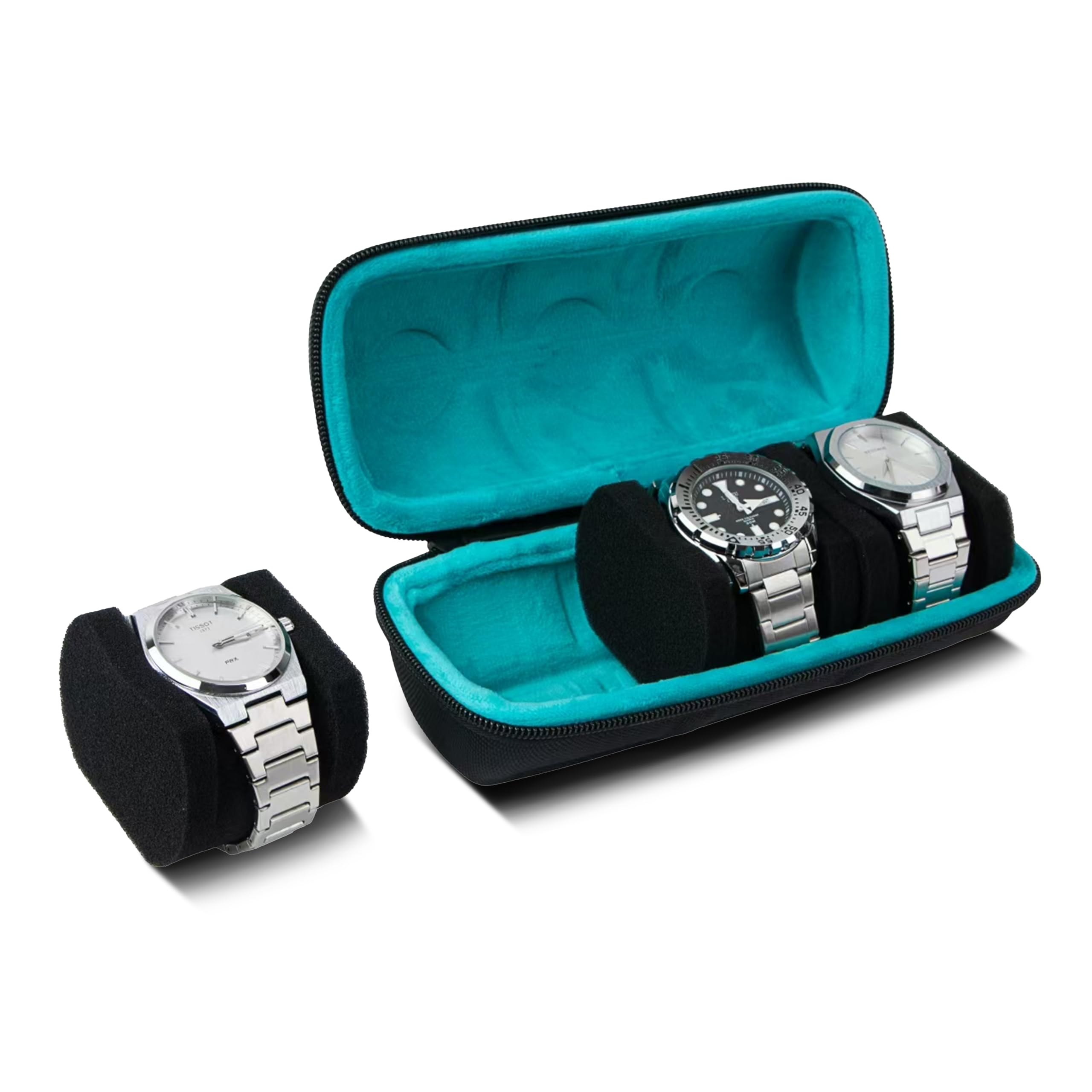 Estuche para Relojes - Caja Relojes Organizador - Watch Case de Viaje Acolchado- Porta Relojes Hombre - Estuche Relojes Elegante y Funcional - Relojero Semirigido – Caja Para Relojes Ligera