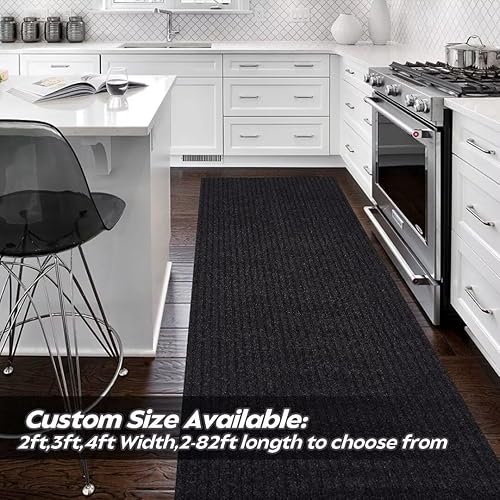 Miniatura 4 de Alfombra de pasillo de 2 x 5 pies para interiores y exteriores, alfombras de área con respaldo de goma antideslizante para pasillo, cocina, entrada,