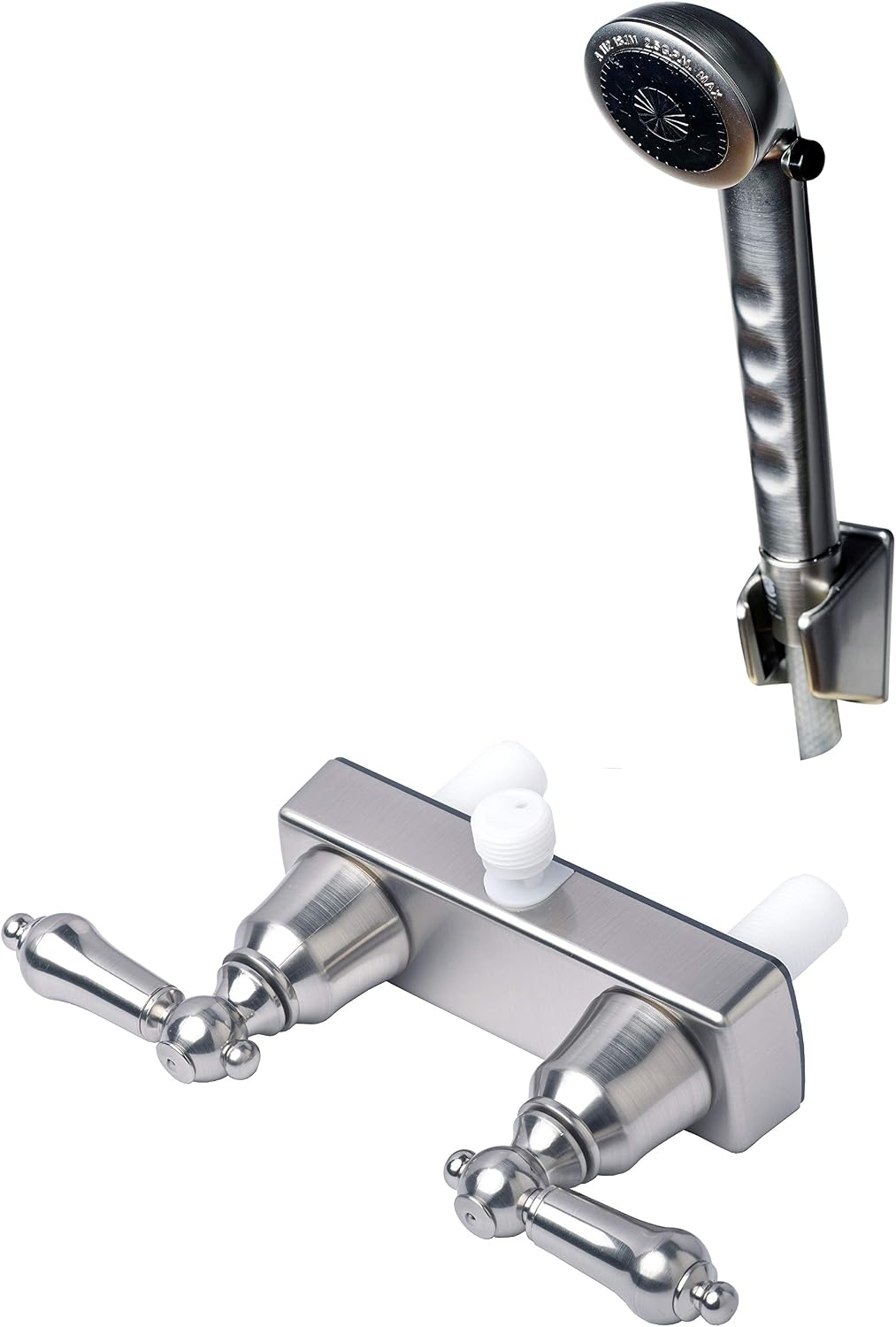 Laguna Brass RV-Duschumsteller Mit Handbrause-Set – Einhebel, 10,2 Cm Einbau, Gebürstetes Nickel, Für Wohnmobile