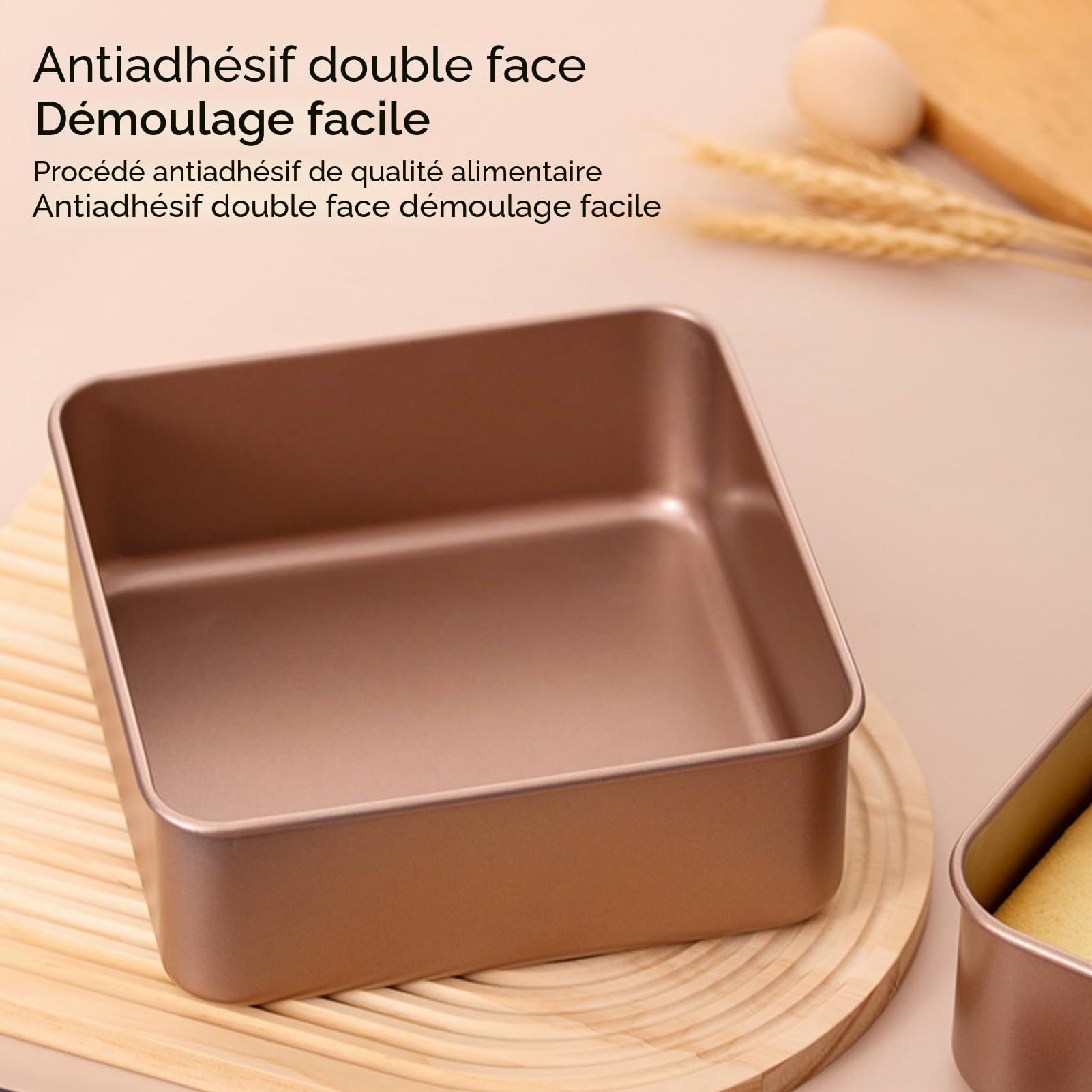 Moule à Gâteau Antiadhésif Carré Plaque à Pâtisserie Profonde en Acier au Carbone pour Four Idéal pour Gâteaux Pain Pizza Biscuits Facile à Nettoyer (Petite Taille)