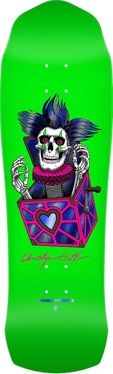 Chris Hiett Skull Tabla de skate de 7 capas, verde, 9,5" x 31,13"
