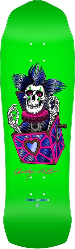 Chris Hiett Skull Tabla de skate de 7 capas, verde, 9,5" x 31,13"