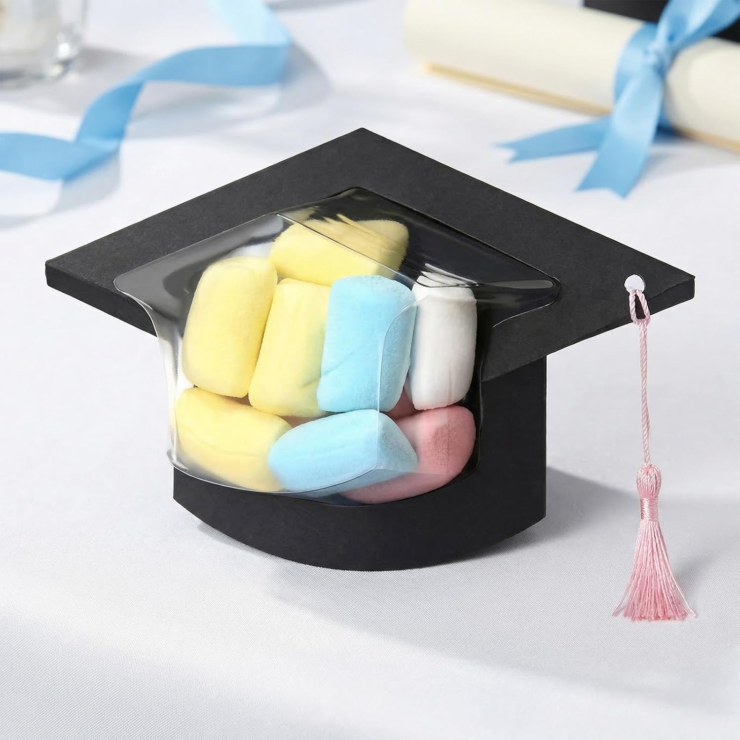 1/10 / 30 / 5Pcs Graduation Candy Holders Cards with Clear Dome and Decorative Tassels for Class Parties Graduation Party Supplies