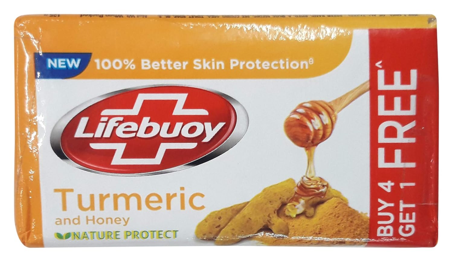Buy Lifebuoy Soap Bar, Turmeric & Honey, 125g (Buy 4 get 1) Online at
