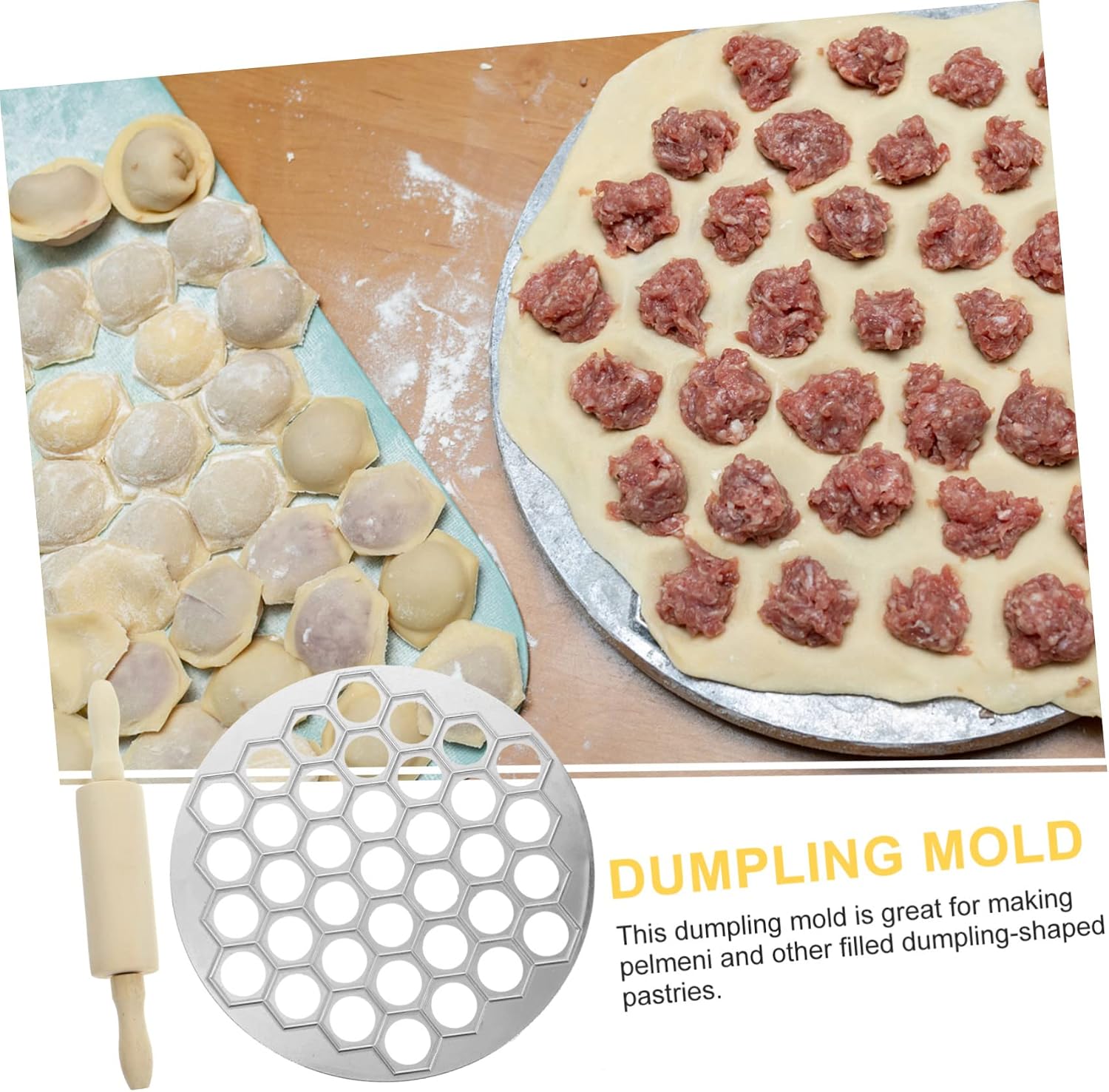 Dumpling Skin Mold Ravioli Rolling Pin Aluminum Dumpling Molds Homemade Maker Kitchen Tool