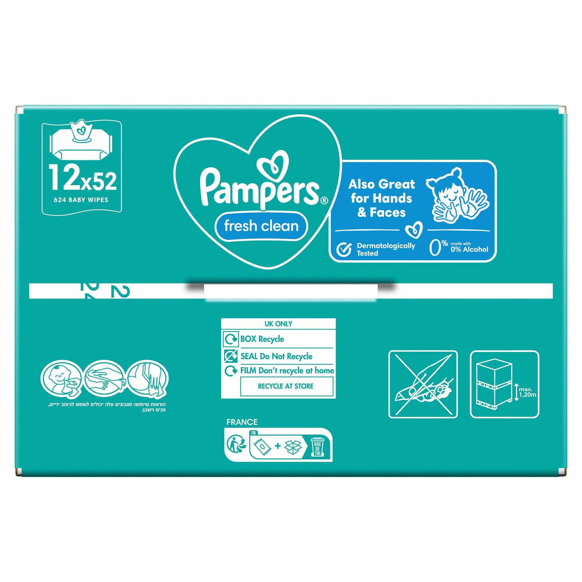 Pampers Fresh & Clean Islak Bebek Mendili (12 paket = 624 Islak Mendil)