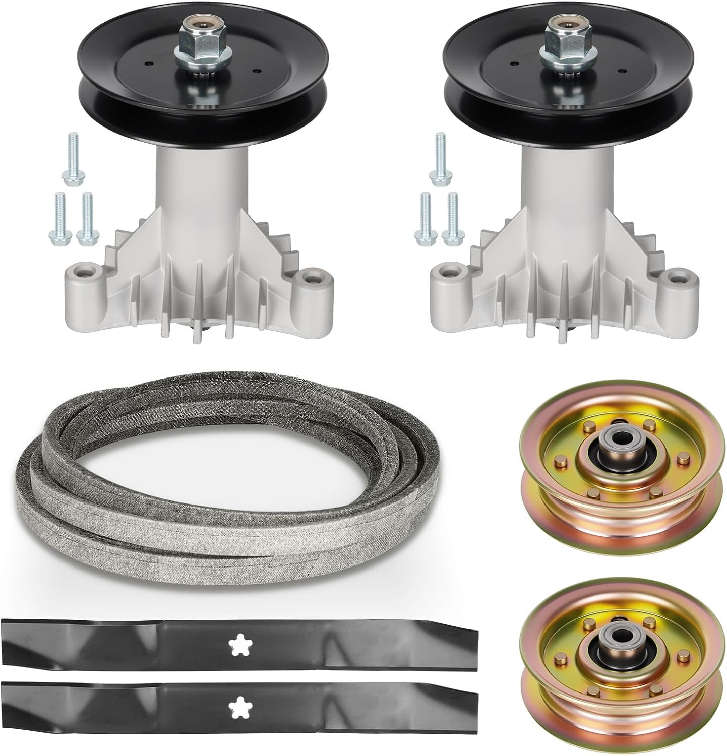 42 Inch Deck 130794 Spindle Rebuild Kit for Craftsman LT1000 LT2000 DLT3000 DYT4000, with 2 Spindles Assembly 532130794, 2 Idlers 173437, 2 Blades 134149, 1 Belt 144959