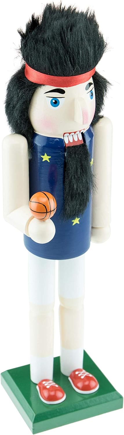 Clever Creations Basketball Player 14 Inch Traditional Wooden Nutcracker, Festive Christmas Décor for Shelves and Tables