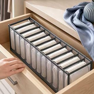 Sock Organizers,Foldable Underwear Drawer Dividers,Utility Organizer-Grey | For Bedroom, Dresser, Closet, Dorm; Sort Bras, Lingerie, Scarves And Small Daily Accessories For Household Daily Use