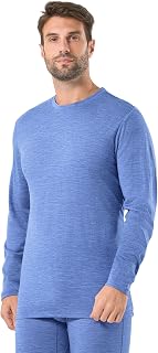 100% Merino Wool Base Layer for Men Long Sleeve Crew Neck Thermal Shirt | 17.5mic Soft, 72hour Fresher, Temperature Regulation, Moisture Wicking, Breathable, Hiking, Travel, Versatile Layering