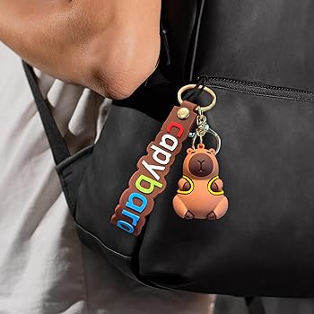 Porte-clés Kapibara Mignon En Peluche - Accessoire Sac à Dos, Clés, Téléphone - Cadeau Kawaii Pour Fille, Femme