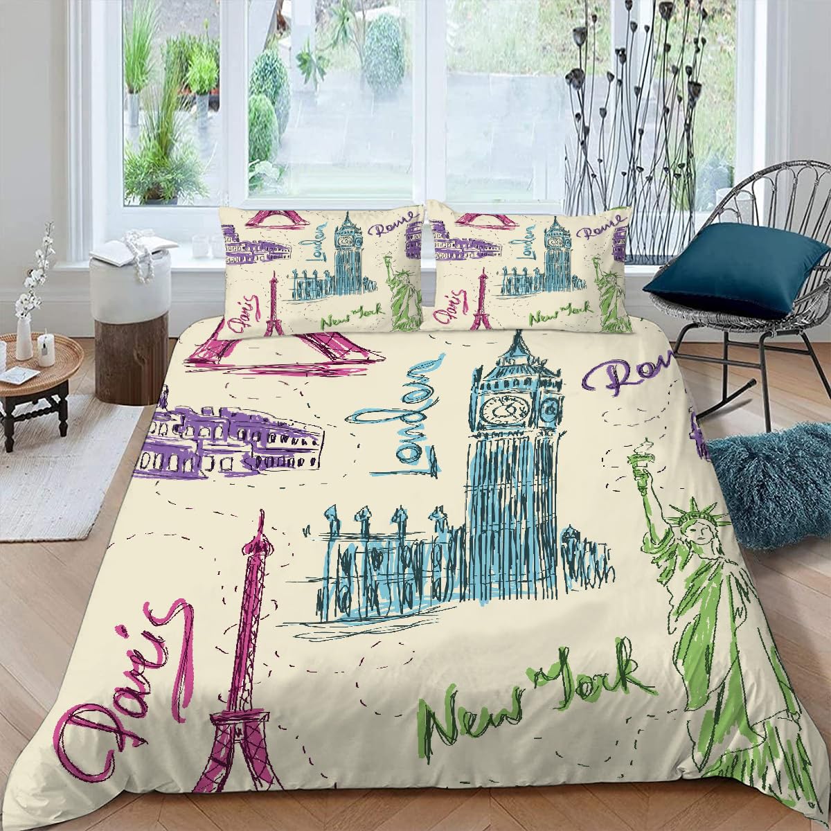 Housse de couette 140x200 fermeture éclair pour changer vos draps facilement