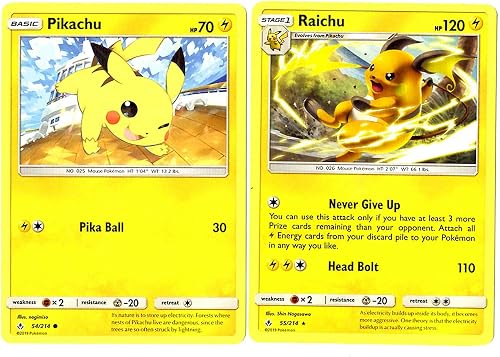 Raichu 55/214 - Sol Luna Unbroken Bonds - Raro - Pokemon Evolution 2 Cartas - Pi