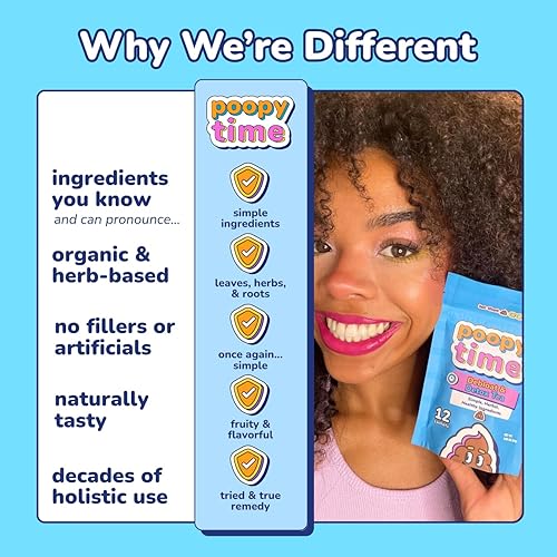 Miniatura 4 de Poopy Time Té deshinchable y desintoxicante  Mezcla de hierbas para vientre hinchado y digestión  Sobres piramidales premium  Limpieza corporal y