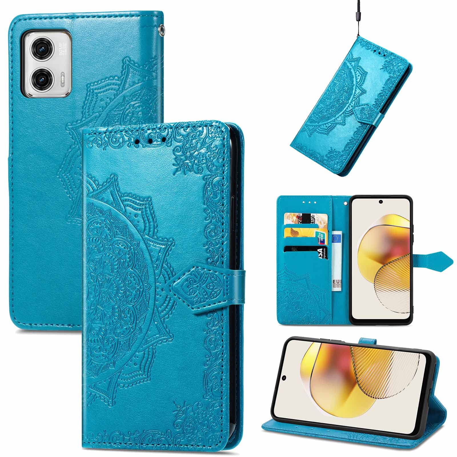 HAOYE Cover per Motorola Moto G73 5G Cover, Retro PU