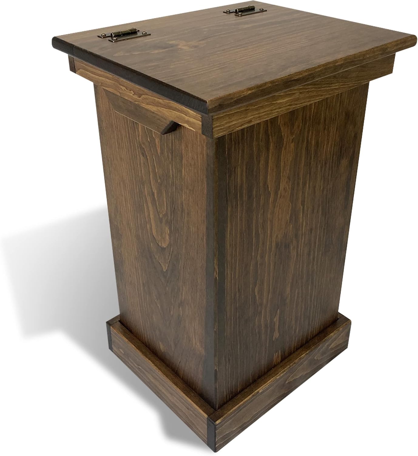 Peaceful Classics Wood Garbage Bin Cabinet - Wooden Trash Can w/Hidden Design, Stylish Kitchen Garbage Can, Amish Made Cabinet Hidden Trash Can, Handmade Waste Bin Cabinet Storage (Special Walnut)