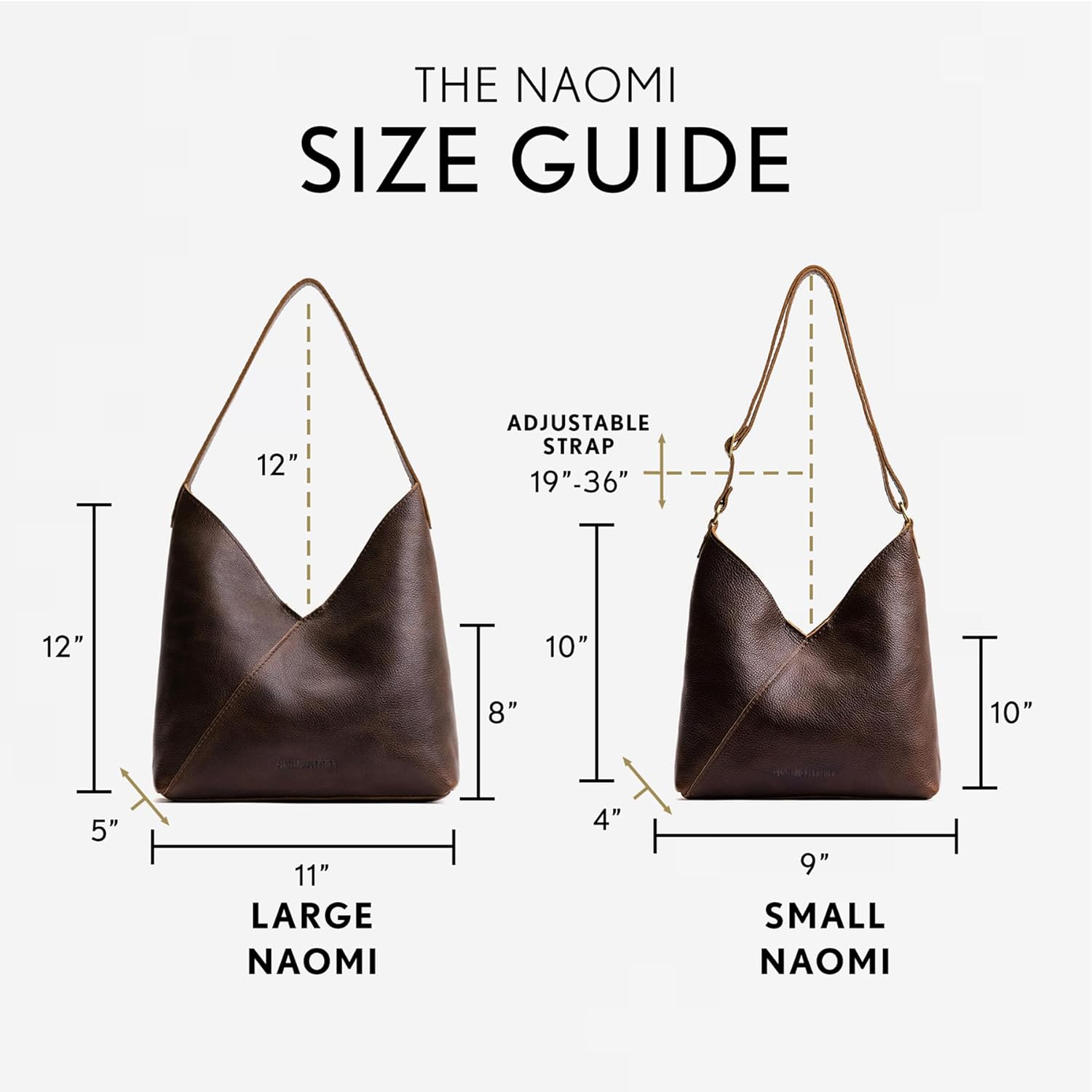 Portland Leather Goods Naomi Shoulder Bag – Handmade Slouchy Bag with Adjustable Crossbody Strap & Secure Magnetic Closure - Image 5