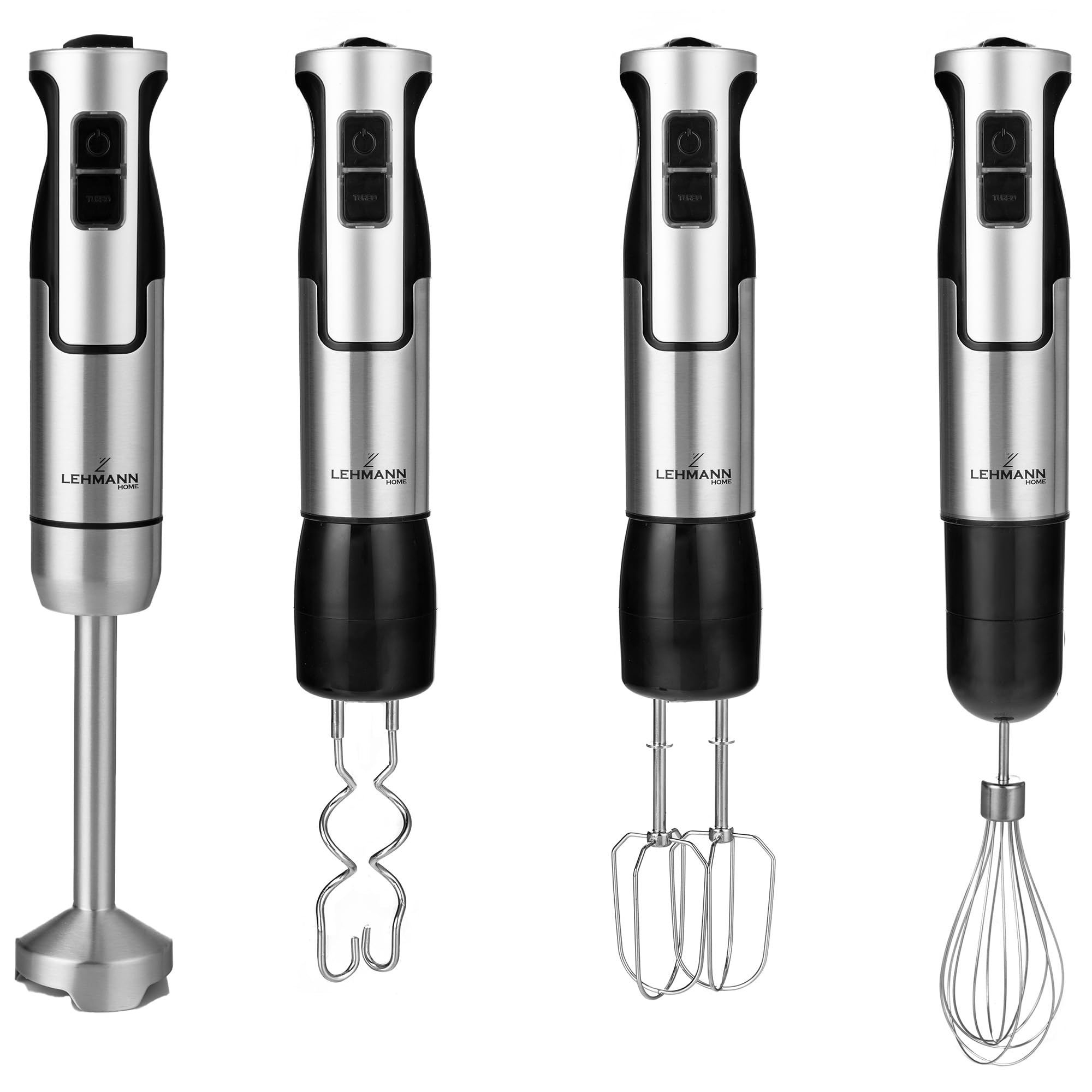 LEHMANN Chopsui Frullatore a Immersione 1200 W - Set 7-in-1-9 Accessori - Misurino da 860 ml - Regolazione Velocità a 8 Livelli - Funzione Turbo - 15000 U/min - Senza BPA - Lama Dorata
